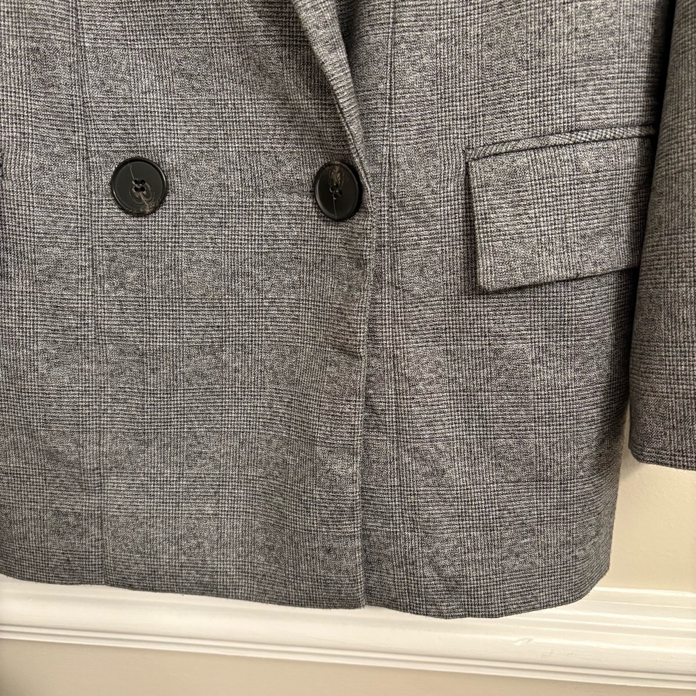 All Saints Harriet checker  Double Breasted relaxed oversized Blazer Size 00 - Picture 7 of 15